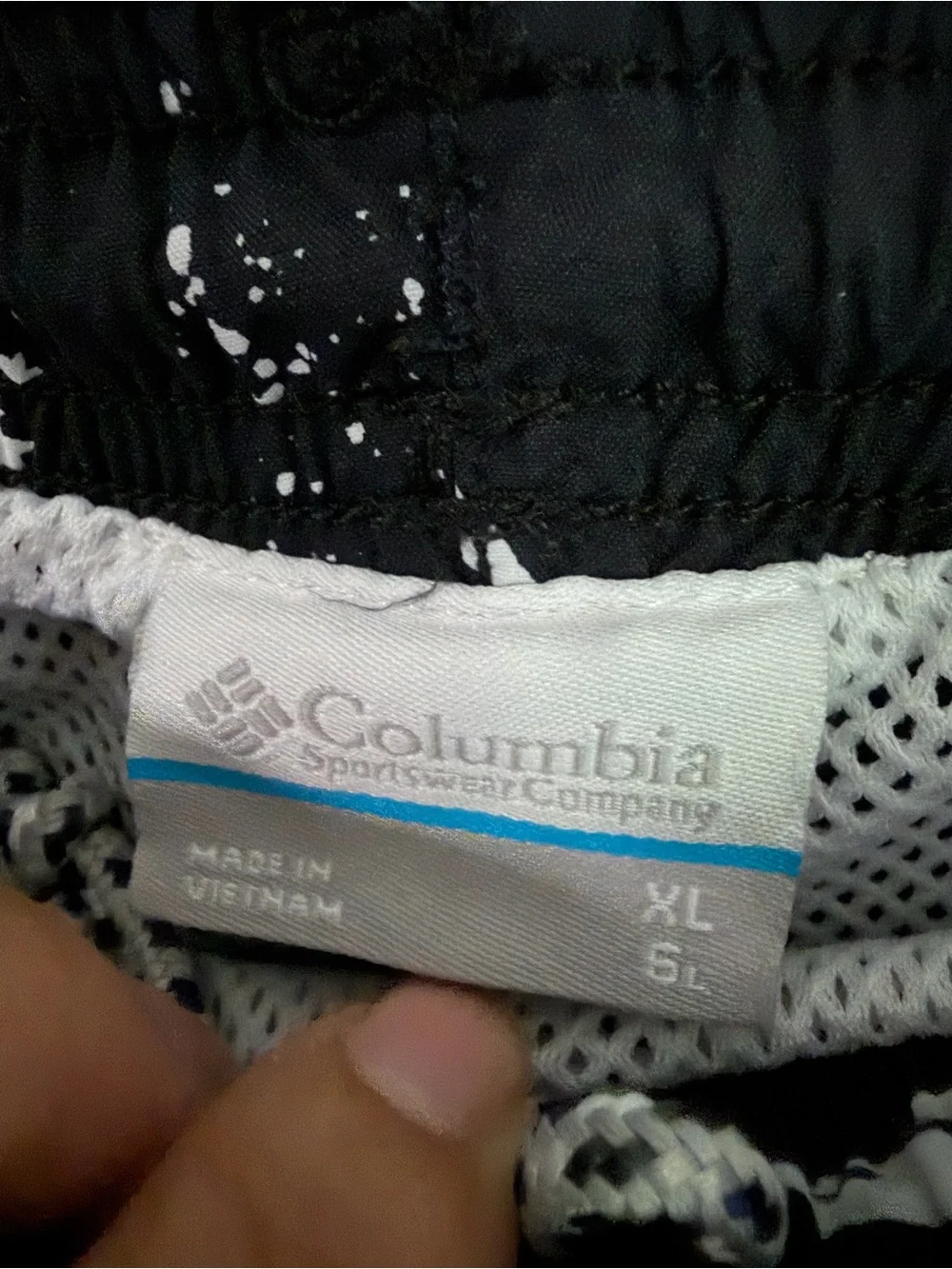 Columbia PFG Swim Trunks Mens XL Black White Swordfish Drawstring Shorts AOP